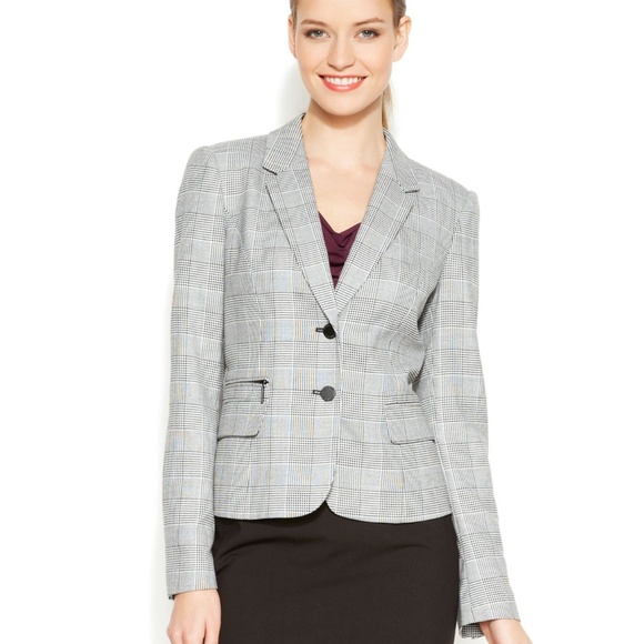 calvin klein glen plaid blazer